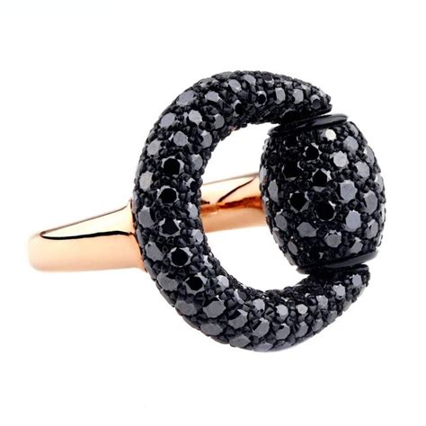 gucci embellished black ring|Gucci black diamond ring.